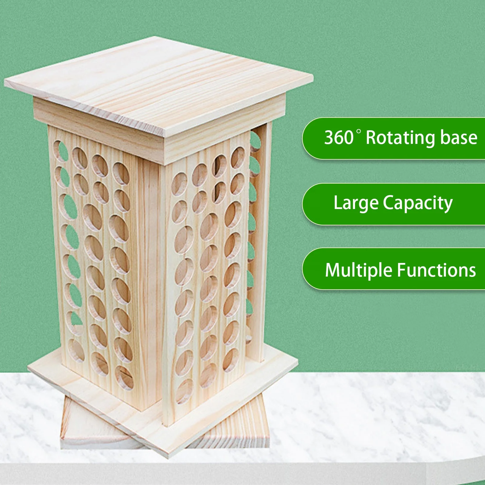 Espositore per olio essenziale espositore in legno a 104 fori espositore per campioni girevole al 360