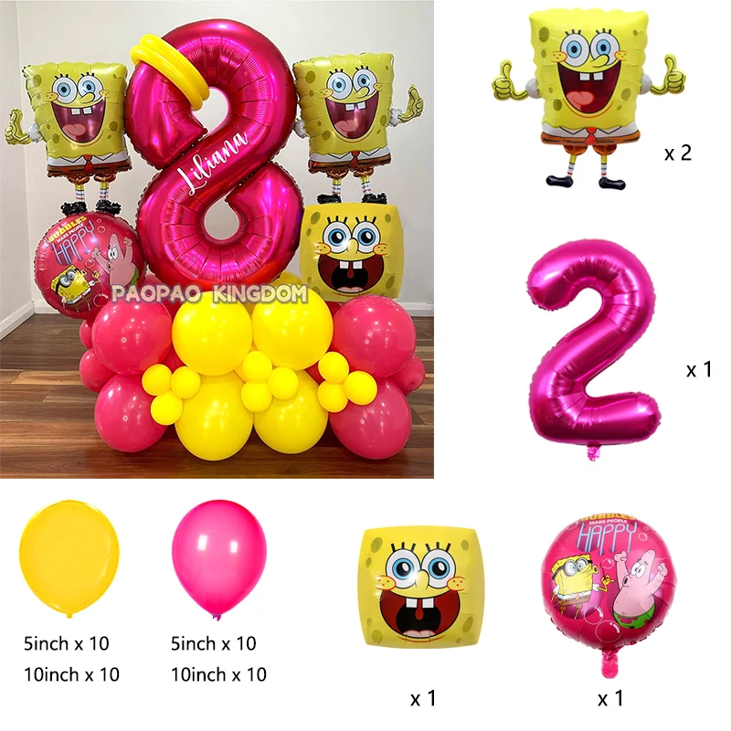 Niedliche SpongeBob Schwammkopf Aluminiumfolien-Ballons für Kindergeburtstage, Babypartys, Eventdekoration und Partyzubehör – Detail 11