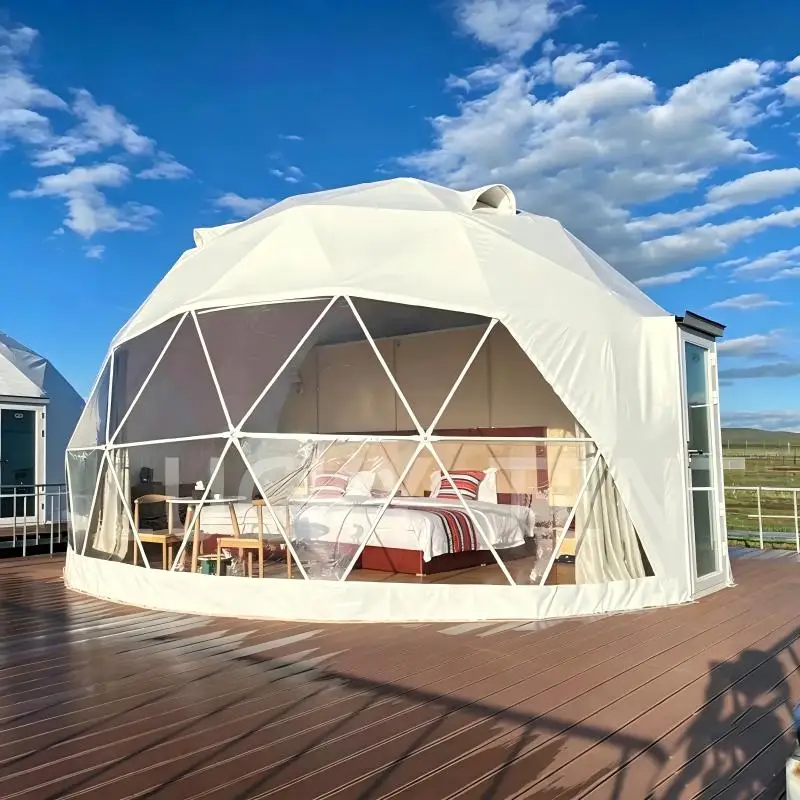 Carpa Domo de Lujo de PVC para Glamping, Impermeable y Resistente al Viento, Personalizable, para Campamentos, Resorts, Hoteles y Fiestas