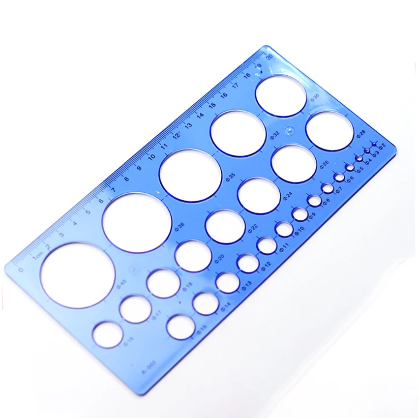 Circle Template Measuring Templates Ruler Circle Drawing Geometric Plastic Ruler Template for Office and Students School 22x11CM