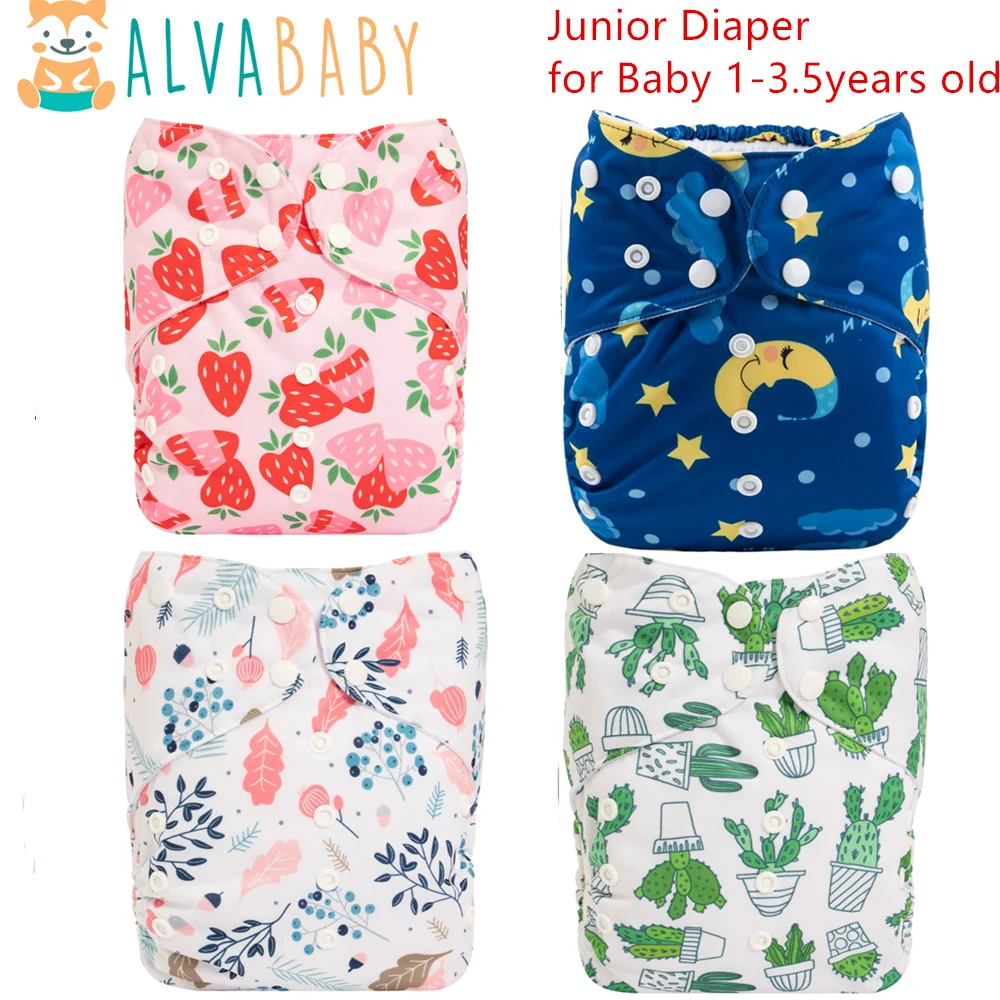 U PICK ALVABABY Big Size Printed Pocket Diaper Reusable Big Size Cloth Nappy with 1pc 4-layer Microfiber Insert