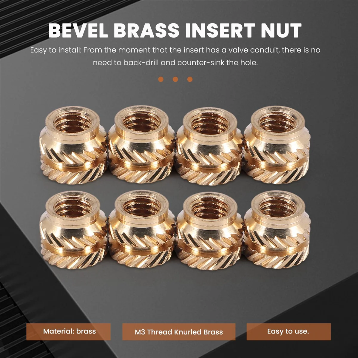 BVBV 100 قطعة M3 موضوع مخرش النحاس الخيوط مجموعة الحرارة مقاومة للحرارة إدراج تضمين الجوز ، M3X5X4 ، للطابعة ثلاثية الأبعاد Voron 2.4 الخ