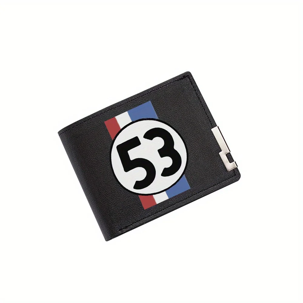 White circle number fifty three racing Men's Wallet Printing Design Simple Modern Stylish Business Father's Boyfriend's Christma