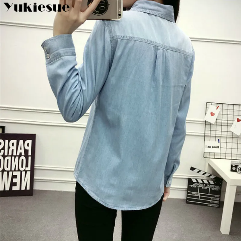 2022 Casual winter Autumn warm thick fleece denim Blouses Women Ladies Tops Women Blouses Long Sleeve Shirt clothe S-3XL