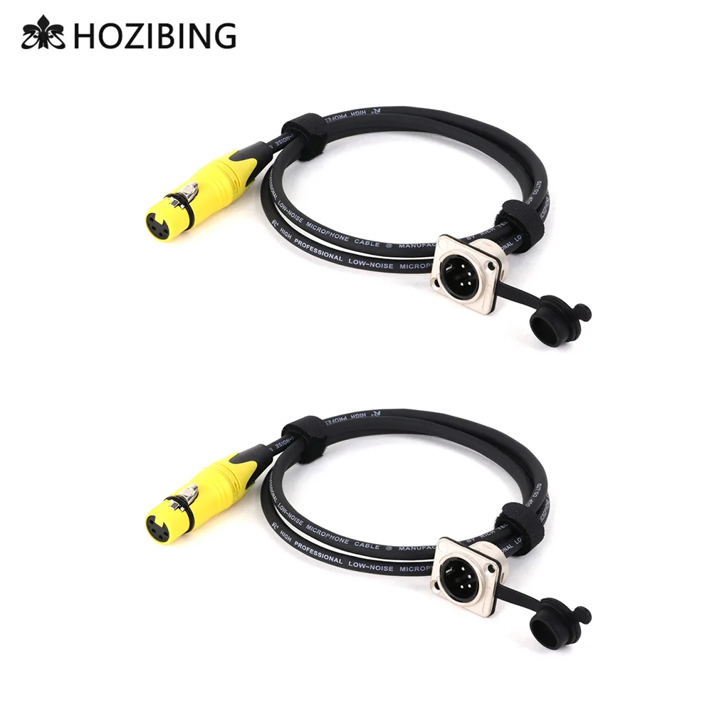 D Type 4Pin XLR Male Panel Mount to XLR Female Connector Pass Through MIC Extension Cable,XLR Feed/Pass Thru Converter