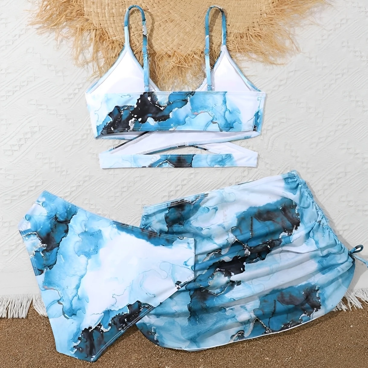 3 Pieces Tie Dye Print Bikini 2026 Girls Swimsuit with Skirt Kids Swimwear Female Bathers Bathing Swimming Swim Suit Beachwear - view 4