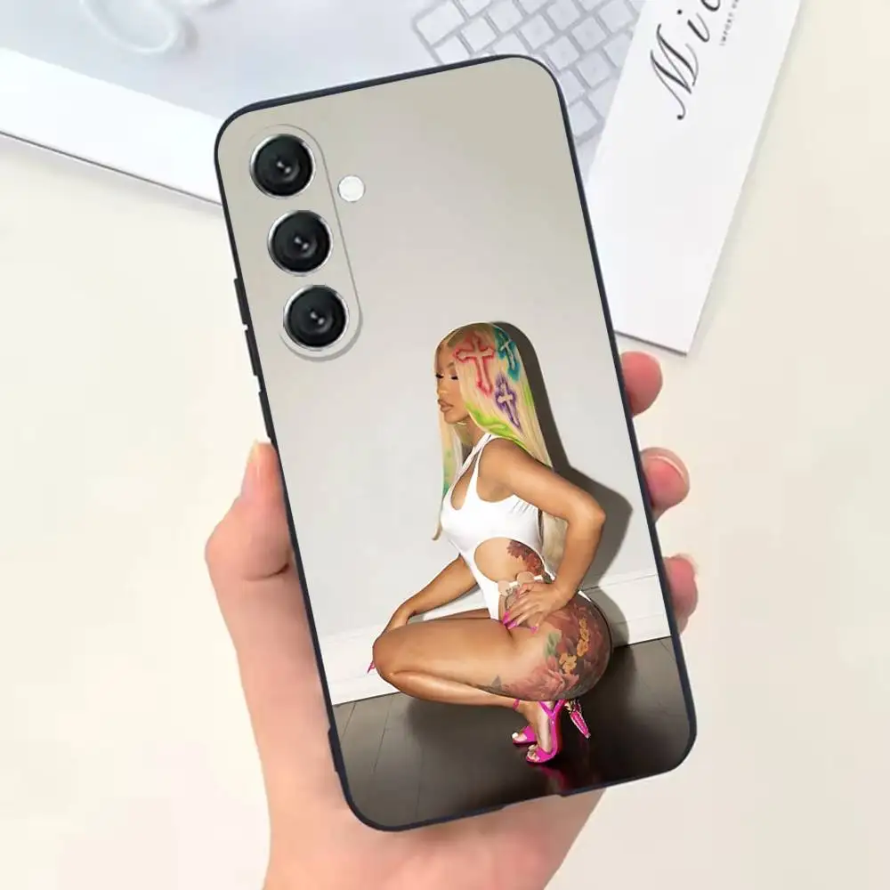 حافظة هاتف C-Cardi B Am I The D-Drama لهاتف سامسونج جالاكسي A73,31,32,72,41,53,52,71,22,5G,Note,J7,8,9 غطاء أسود ناعم #3