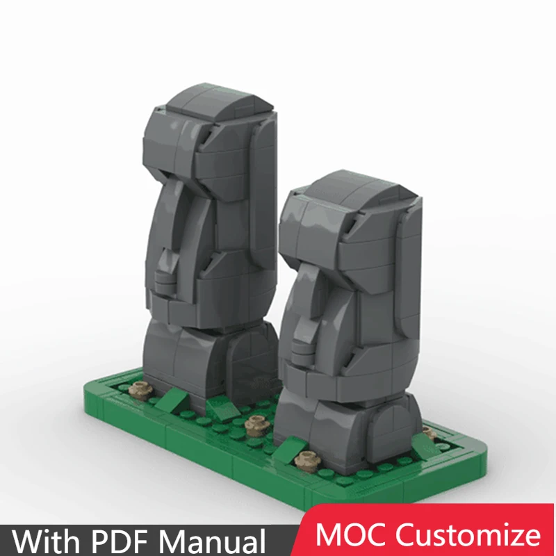 

322 шт. MOC на заказ, статуя из серого камня, строительные блоки, модель, собранная игрушка для детей, образовательный фестиваль, сюрприз, подарок на день рождения