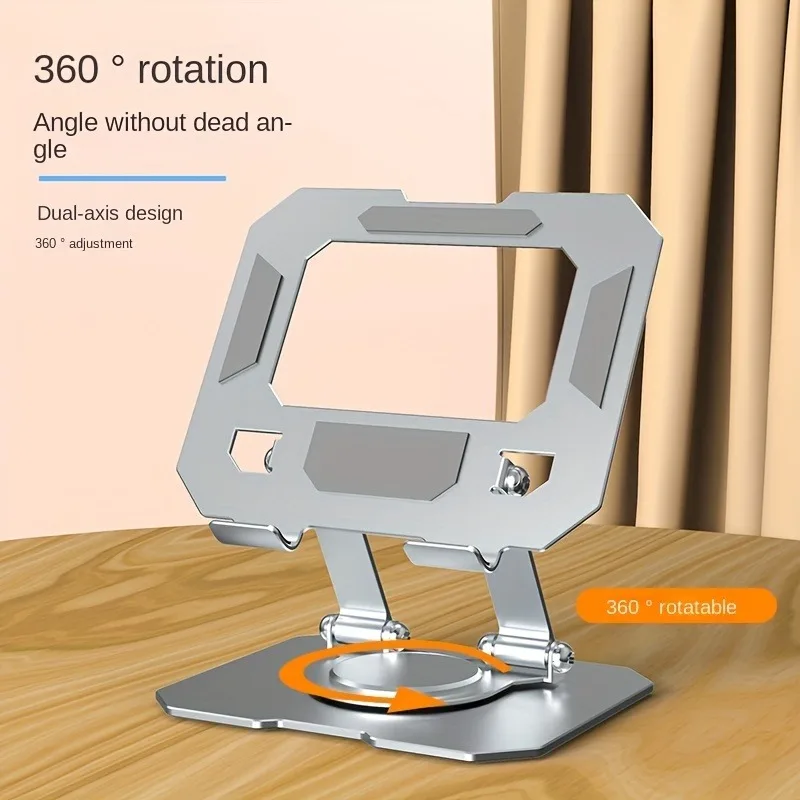 Metal Tablet Stand 360° Rotatable Adjustable Foldable Desktop Holder Compatible For 4.7-12 Inch Ipad Pro/Air/Min Laptop Tablet