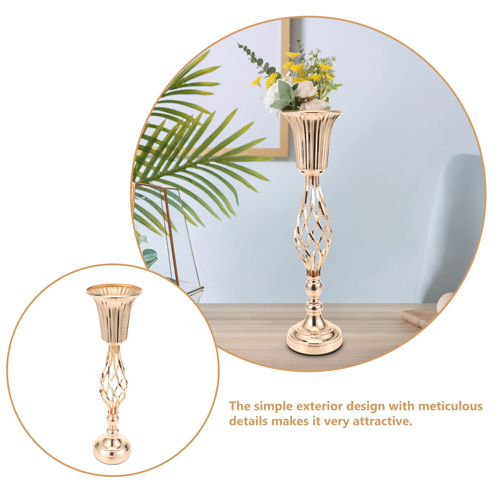 

Wedding Vase Ornaments Metal Decorative Vases for Flowers Unique Table Centrepieces Cylinder Office