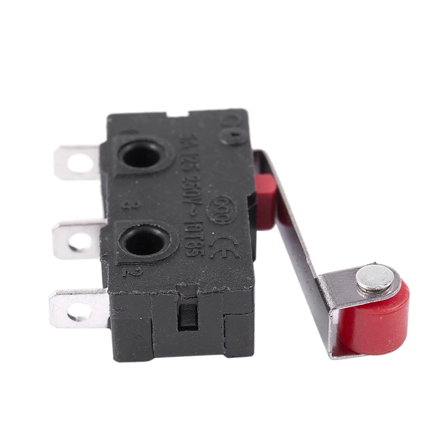 10Pcs Micro-Roller Lever Arm Open Close Limit Switch Kw12-3 Pcb Microswitch