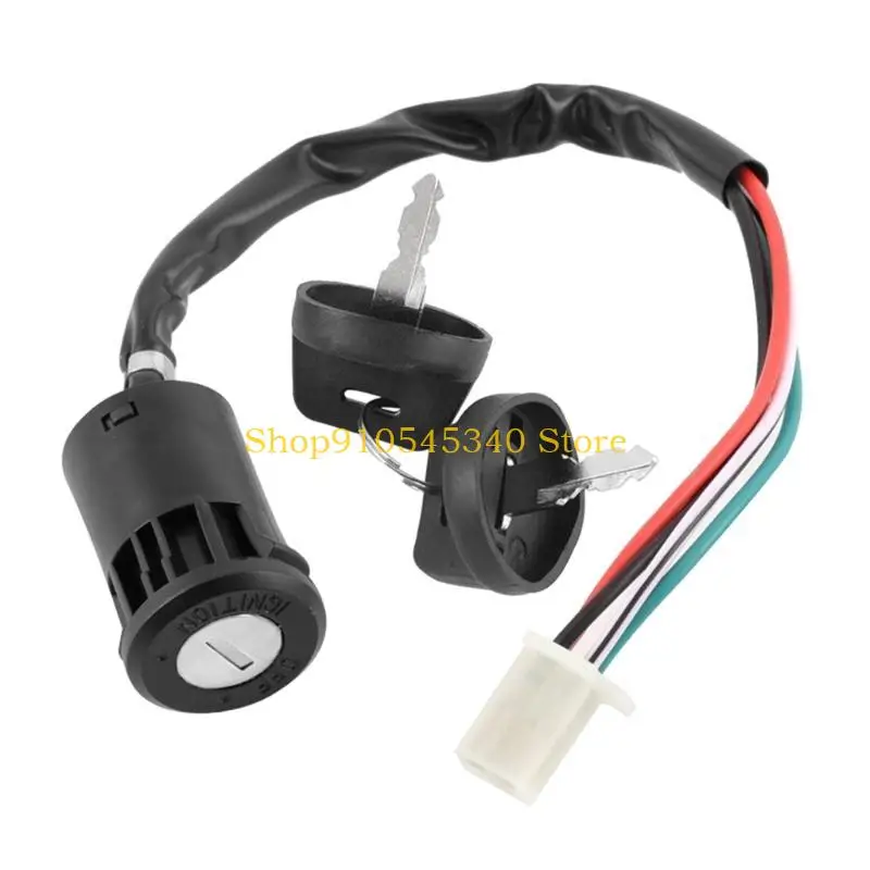 U2JA Motorcycle Off Road 4 Wires Ignition Barrel-Switch with Suitable for ATV Go Kart Scrambling Motorcycle Universal