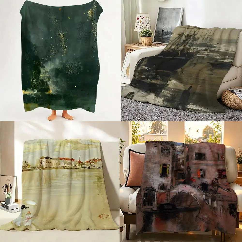 Artist Classic J-James McNeill Whistler Throw Flannel Throw Blanket Suitable warm for Sofa、Living Room、Bedroom soft