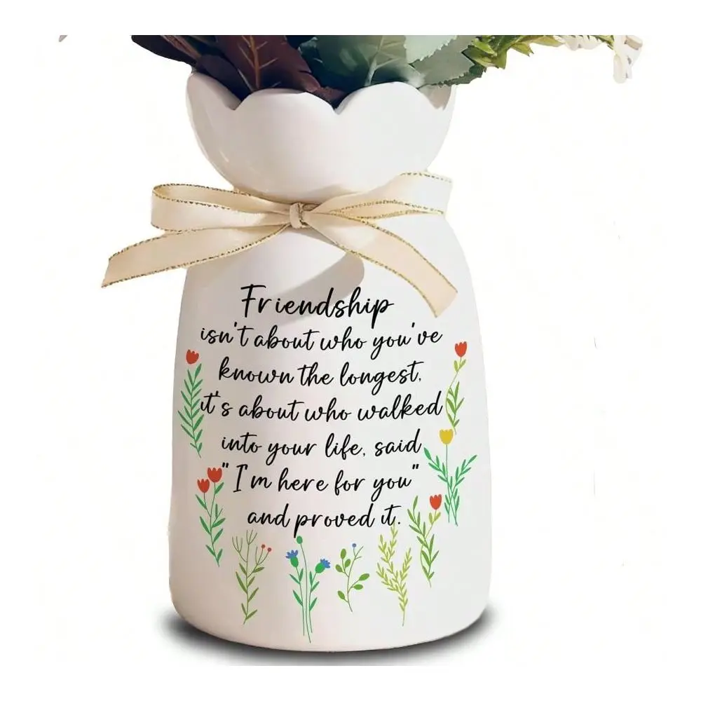 

Friend Ceramics Flower Vase Women, Friendship Bestie Best Friends Female BFF, Birthday Gifts Women BFF Sister, Bohemian Farmhou