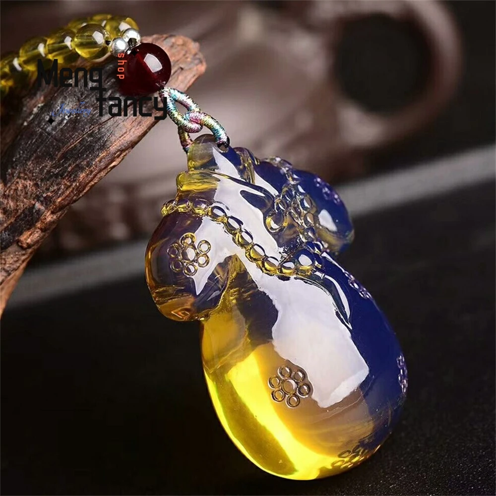 

Blue Amber And Copal Cheongsam Pendants For Men And Women, Sweaters, Necklaces, Pendants For Autumn And Winter Fashion Jewelry
