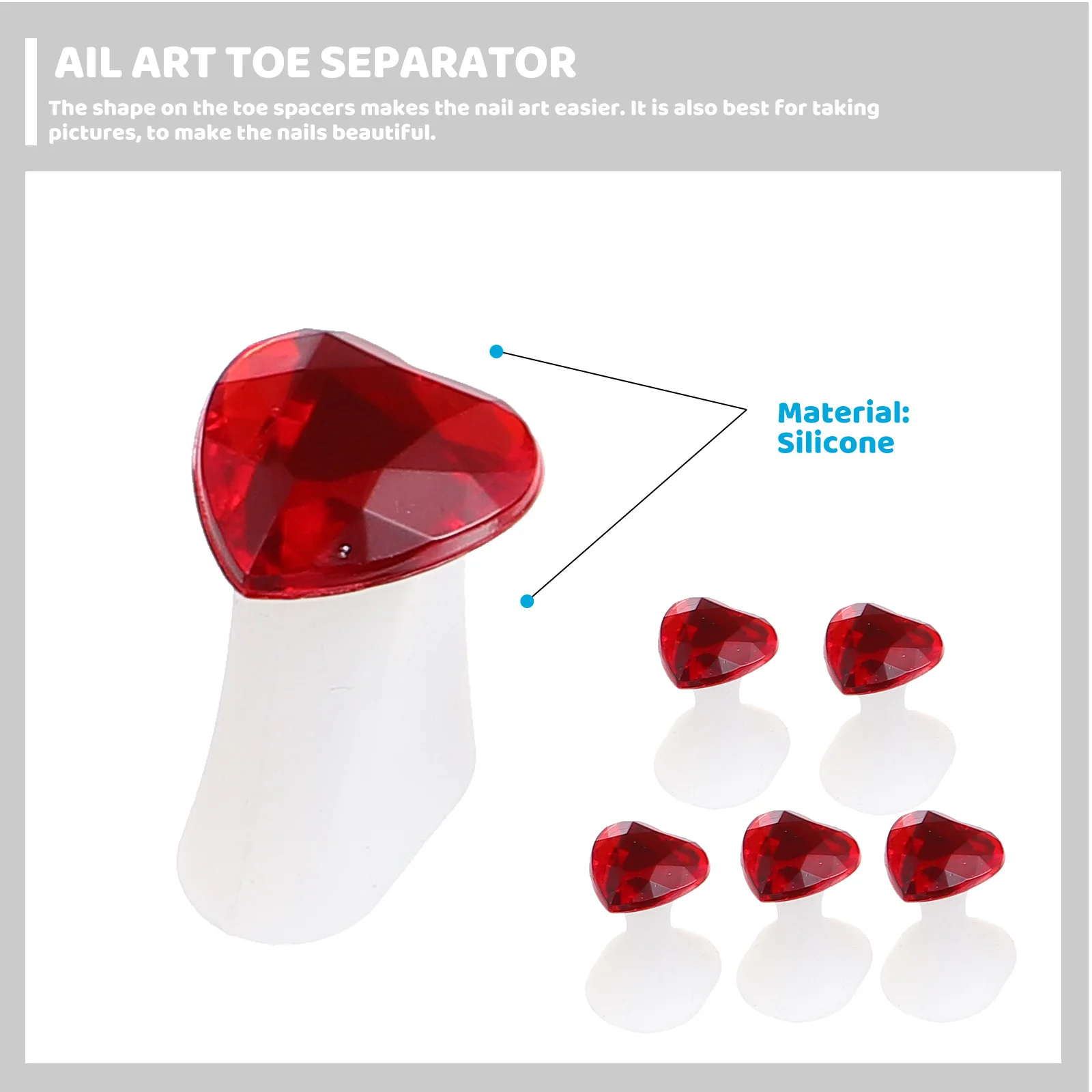 

1Set Pedicure Toe Dividers Toe Separators Durable Silicone Nail Art Separator Tool for Home Salon Use Pedicure Tool