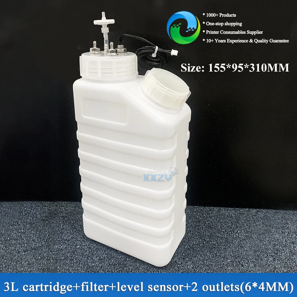 XXZY 3L Ink Cartridge Eco Solvent Printer UV Machine Continuous Ink Supply System Cartridge 3000ml