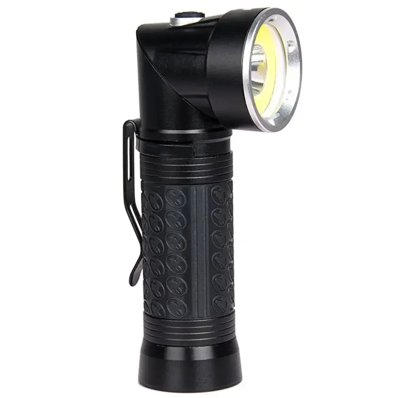 T6+COB 90 Degree Rotating Working Flashlight Powerful LED Torches Lamp Portable White/Red Light Flashlights For Outdoor Camping