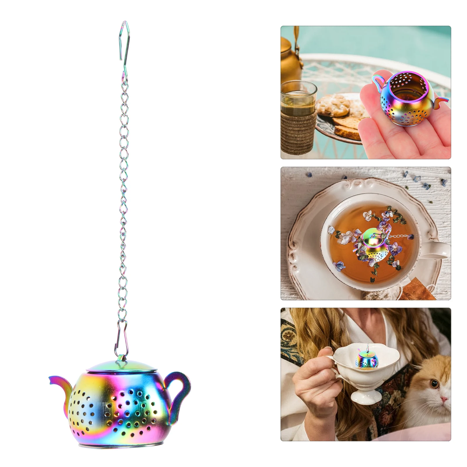 

Ситечко для чая из нержавеющей стали, заварочный фильтр в форме чайника, фильтр для вкладышей, домашний офис, термостойкая мелкая сетка, кухонная посуда