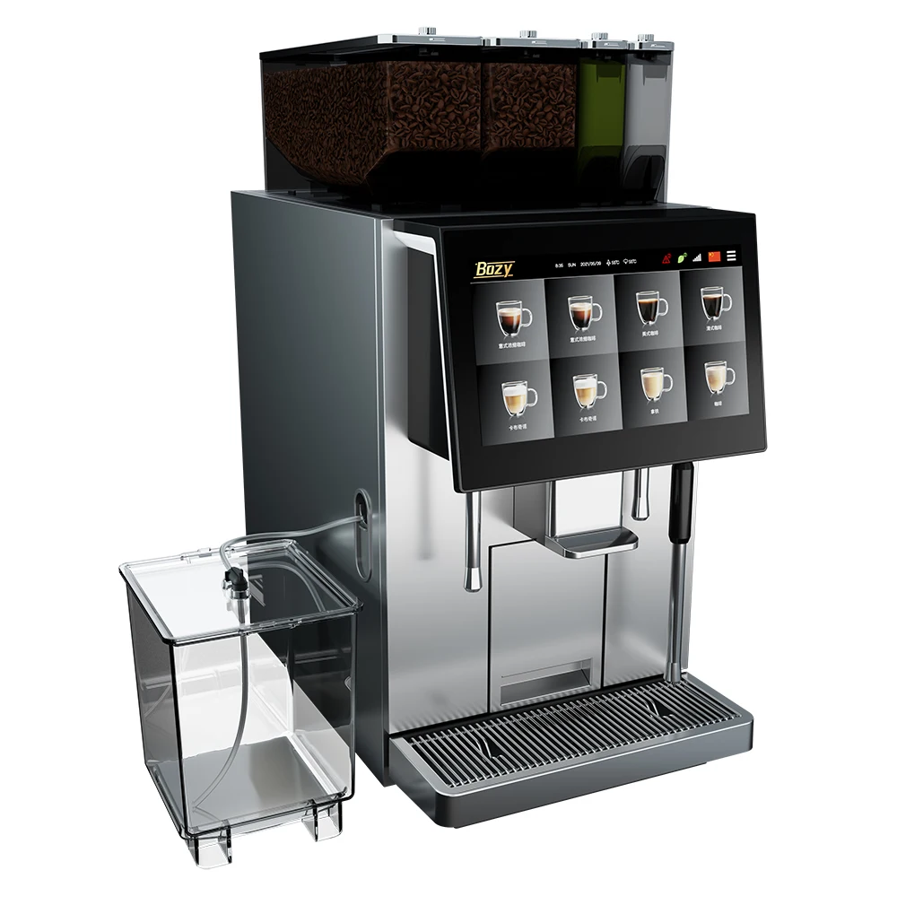 Professional All-in-one Bean-to-cup Espresso Coffee Maker Automatic Electric Grind Brew System Coffee Shop  Automatic Cleaning
