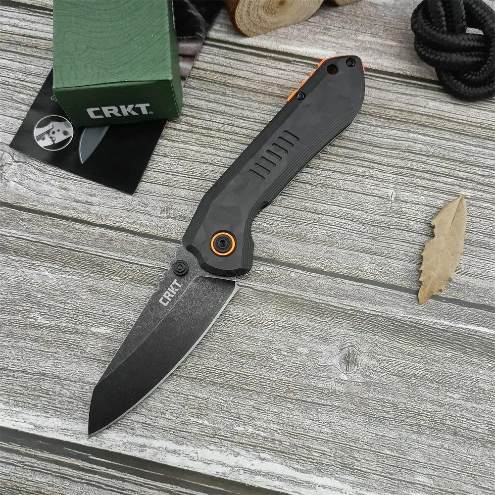 

Hot Sale CR 6280 Folding Knife 8Cr13Mov Blade Carbon Fibre Handle Survival Hunting EDC Gear Military Trainner with Belt Clip