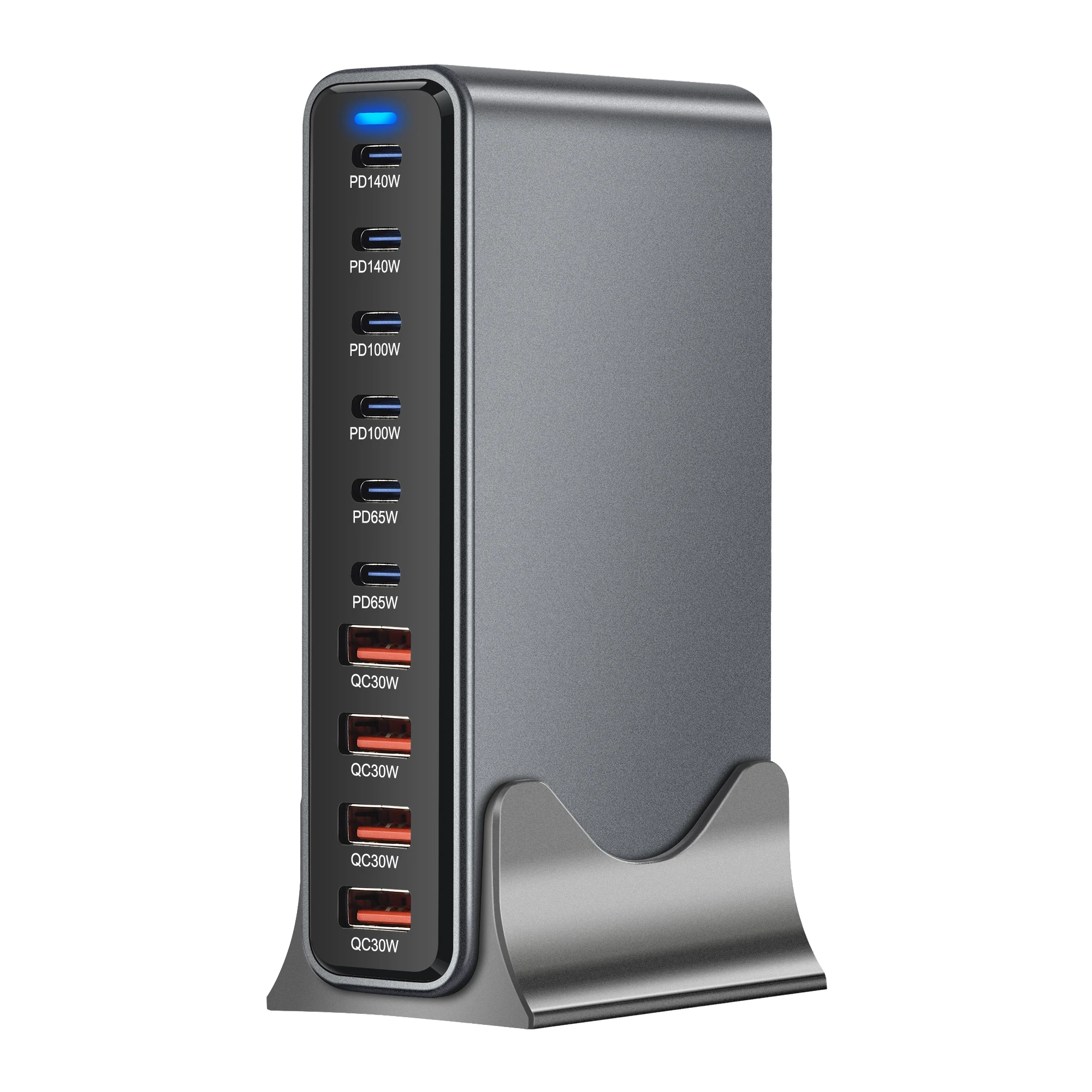 Neues Desktop-Ladegerät 730W GaN 3.0 USB-C PD Ladegerät 10-Port 6C4A Schnellladung für Mobilgeräte & Tablets Tragbares Design – Detail 3