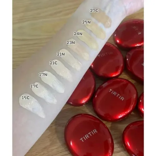Imagen 2 del producto TIRTIR Red Air Cushion, crema BB de base líquida 21N 23N 55N, spray de ajuste duradero, tóner de leche, maquillaje coreano