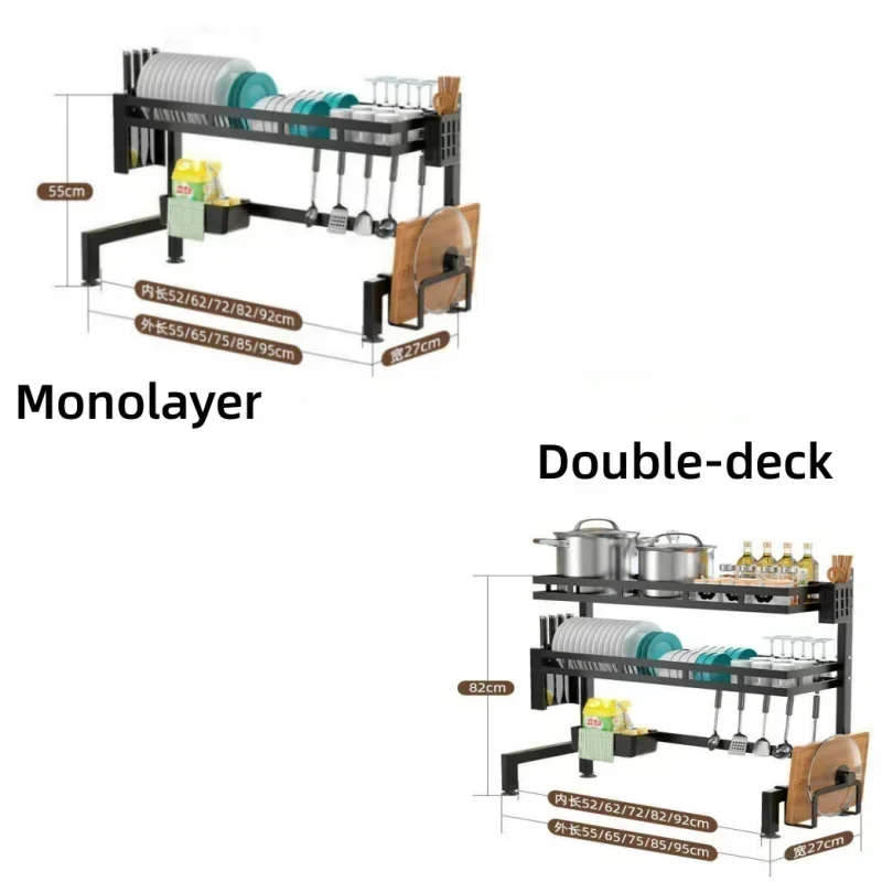 Imagem -06 - Sink Drenagem Dish Rack Drain Bowl Rack Table Top Bowl e Bandeja Bandeja de Armazenamento Acessórios de Cozinha Organizador Ferramentas de Cozinha