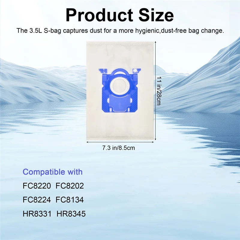 WHYY-For Electrolux S-Bag Replacement Dust Bag For FC8021/03 Vacuum Cleaner Parts Vacuum Bags