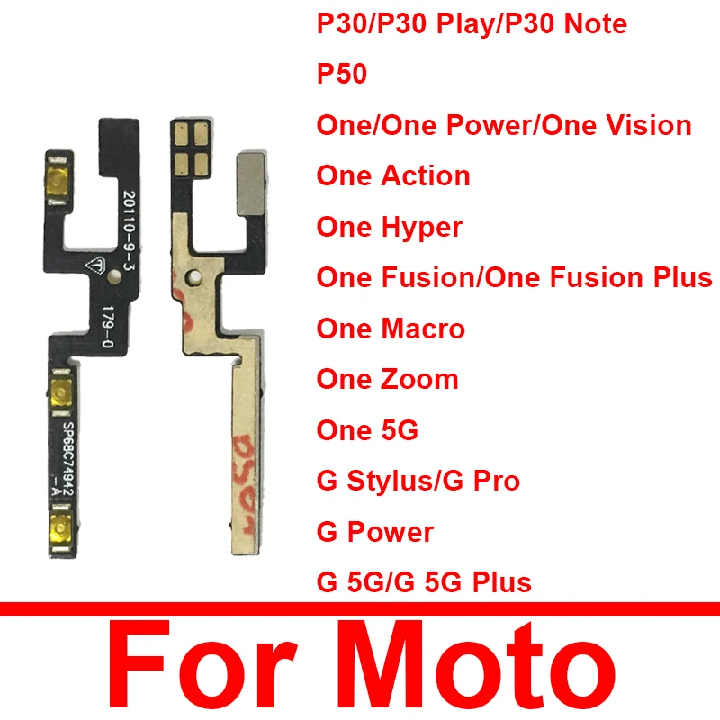 Volume Power Flex Cable For Motorola Moto One Power Vision Action Fusion Plus Macro Zoom One 5G G Power G 5G Plus G Stylus G Pro