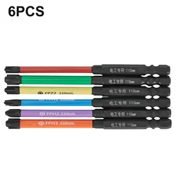 6pcs 65/110mm Special Slotted Cross Screwdriver Bit FPH FPZ Special Screwdriver For Socket Switch Circuit Breakers