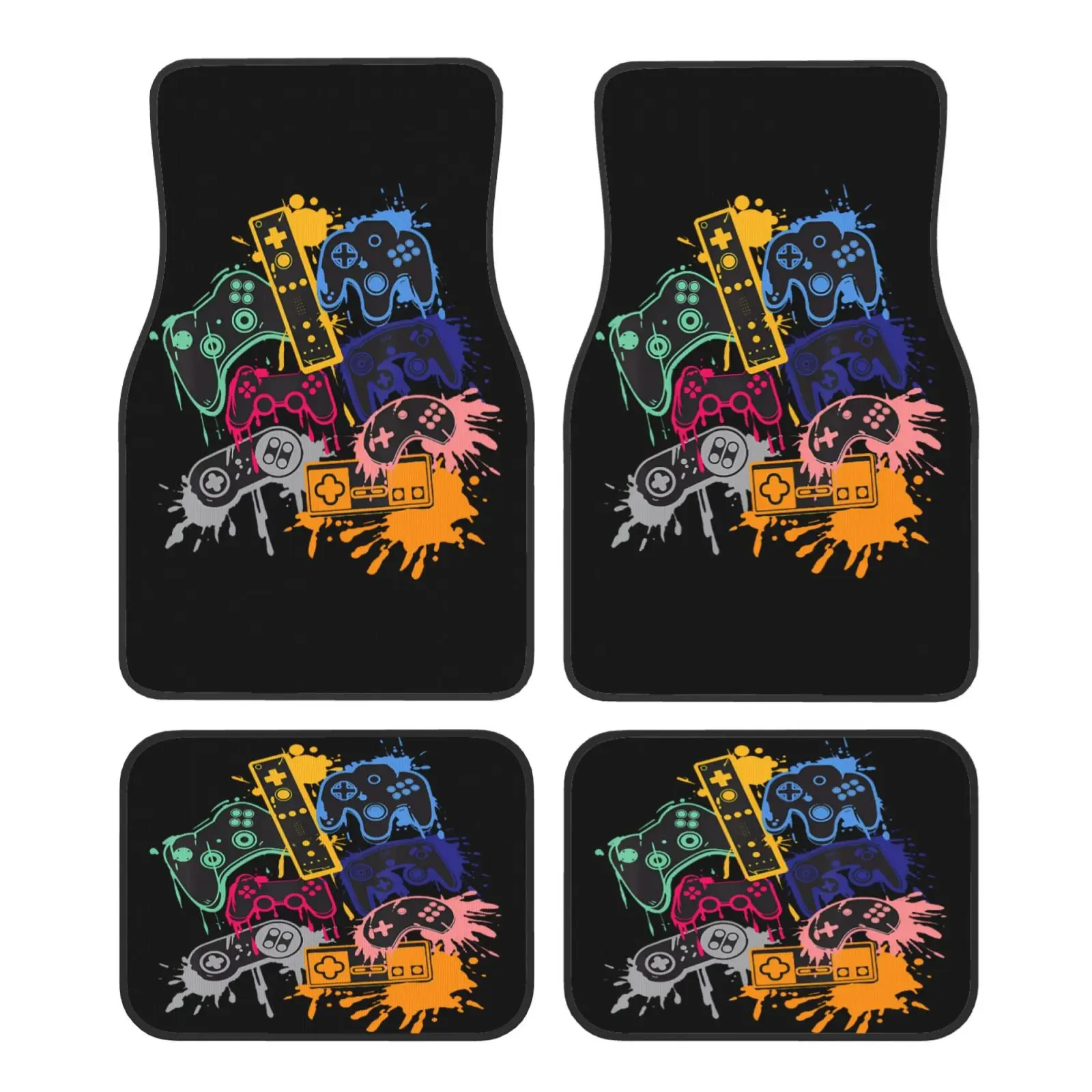Control All The Things Video Game Controller Car Floor Mats Durable Car Carpet Mat 4pcs with Anti-Slip Backing Fit for SUV Truck