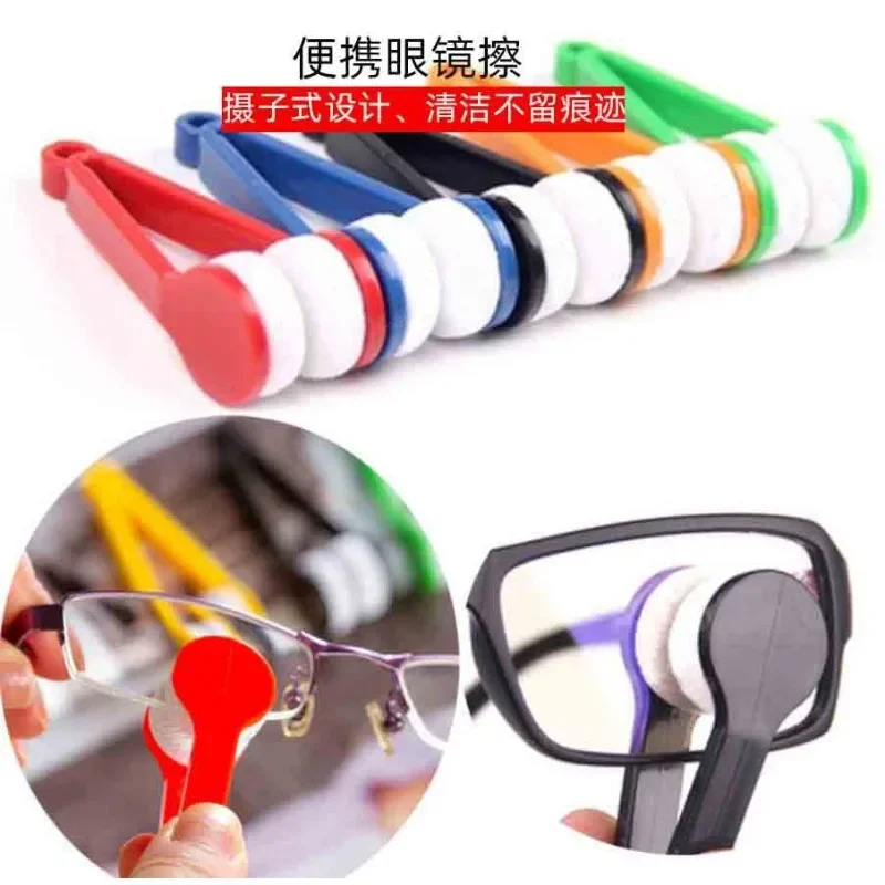 Portable Multifunctional Glasses Cleaning Rub Eyeglass Sunglasses Spectacles Microfiber Cleaner Brushes Wiping Tools Mini 1 Pcs