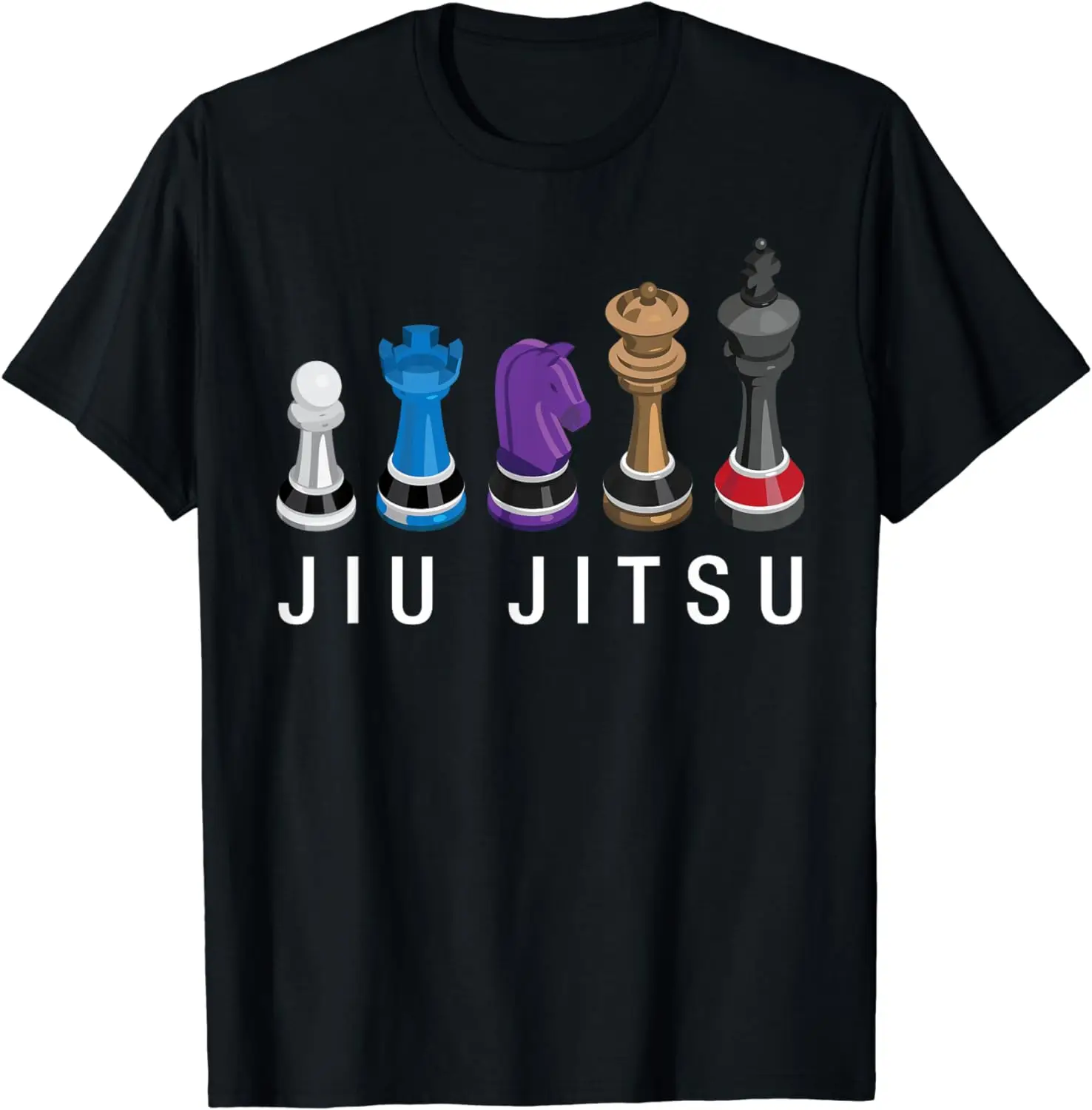 Funny BJJ Brazilian Jiu Jitsu Chess Belt Fighter MMA Gifts T-Shirt  Men Clothing Tops Vintage Clothes Streetwear Camisetas