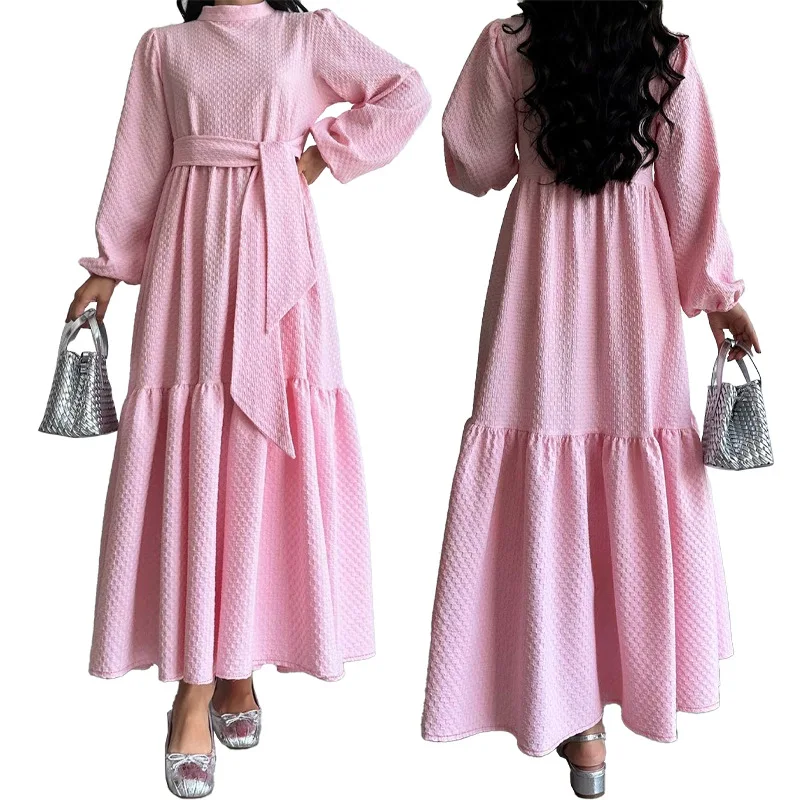 Muslim Dress Sashes Eid Long Robe Party Vestidos Abaya Saudi Morocco Abayas Dubai Jalabiya Ramadan Women Dresses Arabic Modest