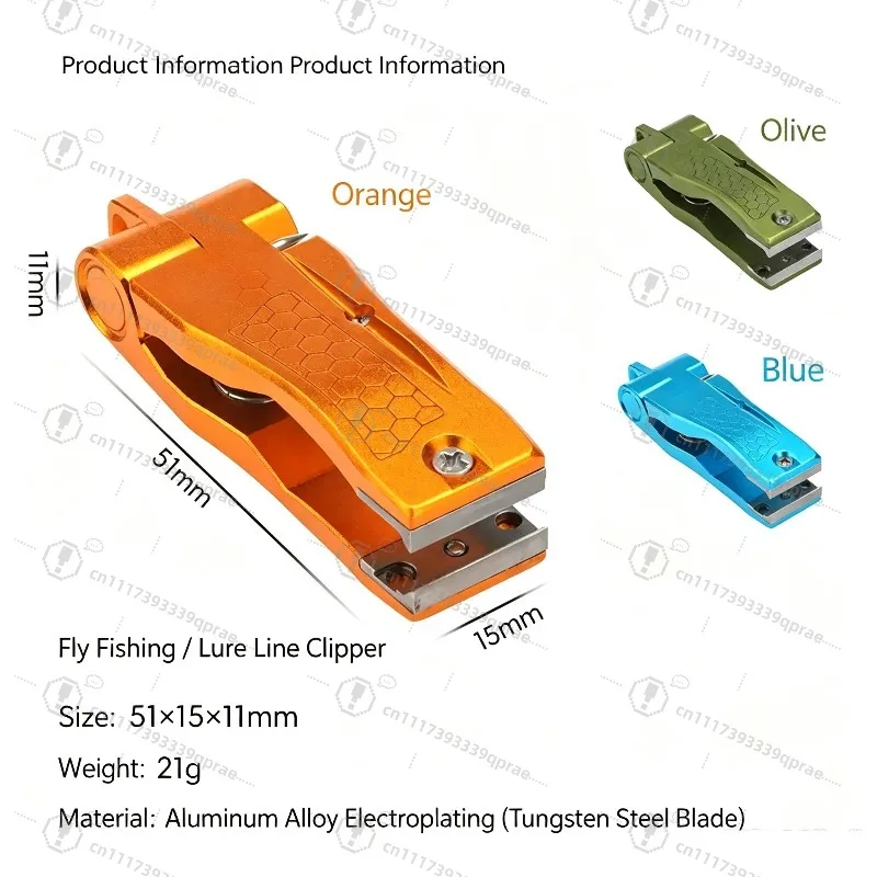 Accept Custom Color New Fly Fishing Line Clippers Tools Aluminum Fishing Line Nippers Cutter with Stainless Steel Blade