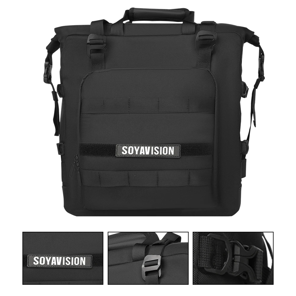 Motorcycle Side Bag Quick Release 3D Cube Tail Bag Waterproof Pannier Bag Motorbike Storage Bag