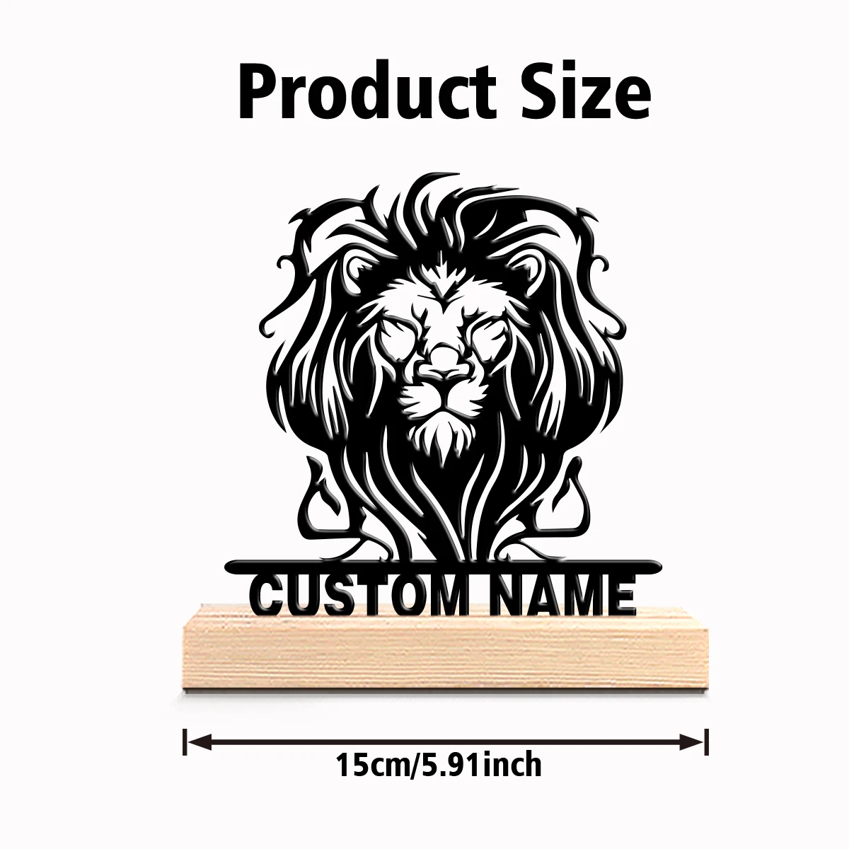 A customized countryside item Lion Modern Iron and Wood Base Interior Decoration Wooden base gift for loved ones, perfect for b