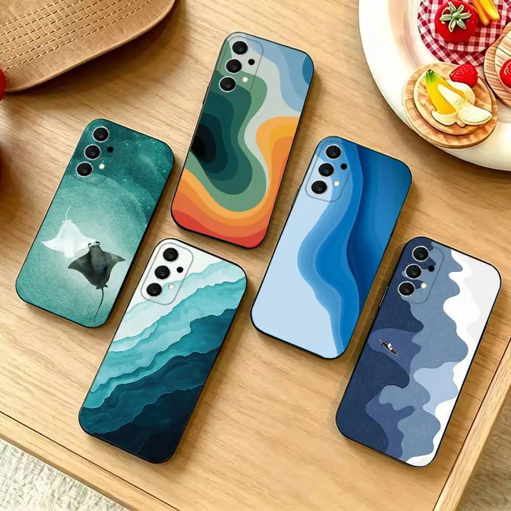 Minimalist Art Slim Shockproof Black Phone Case, Compatible with Samsung S20-S26,Note20,Ultra,Plus,FE,Lite