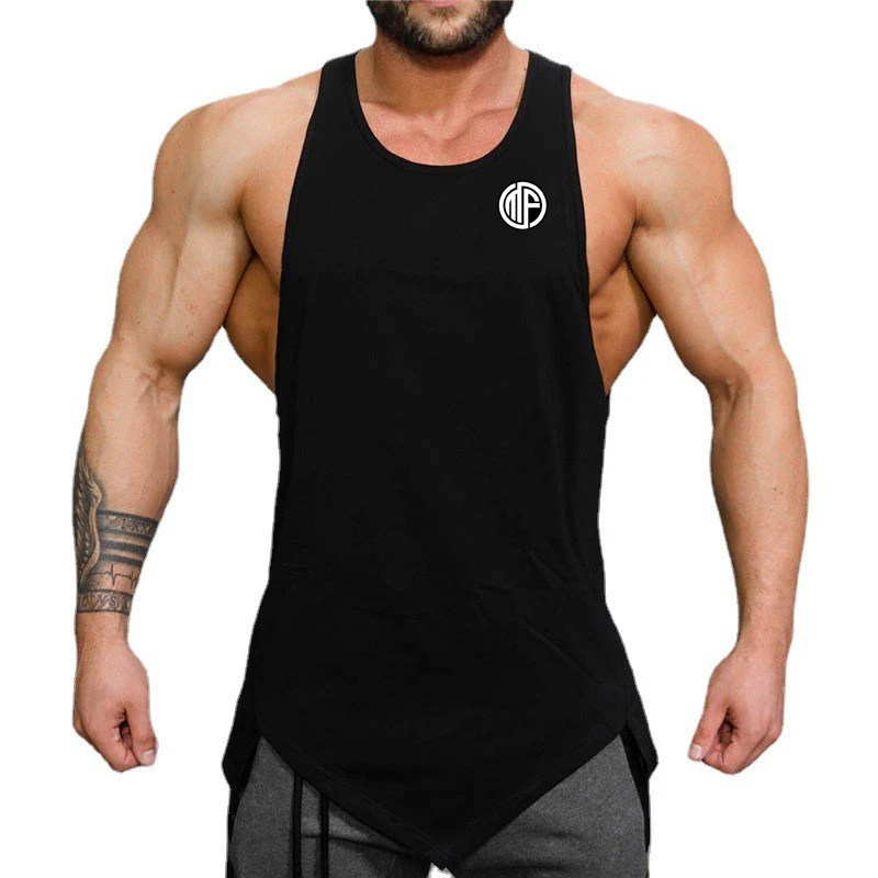 

Gym Fitness Running Singlet Sportswear Workout Vest Bodybuilding Workout Slim Tank Tops Man Cotton Breathable Sleeveless T-shirt