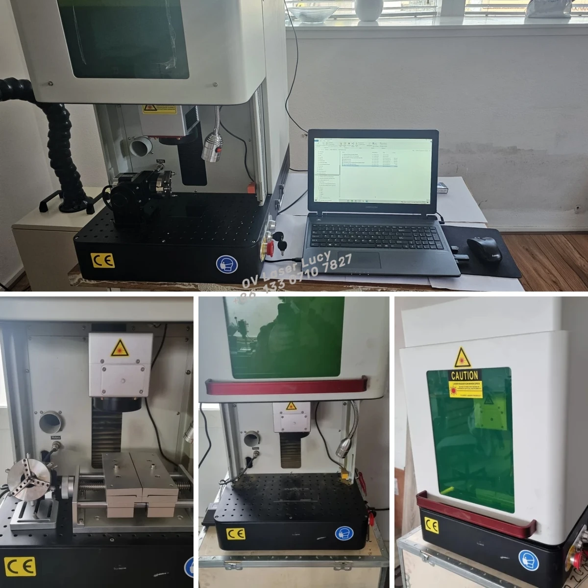 Enclosed Fiber La-ser Engraving Machine Jewelry Gold Silver Brass Fiber La-ser Marker Ring Necklace Nameplate La-ser Engraver
