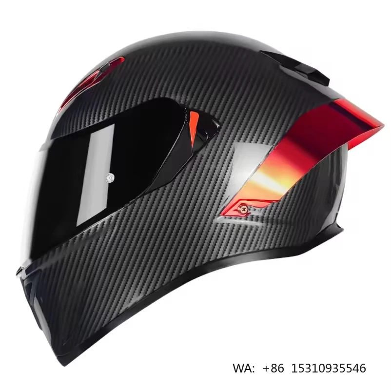 

Customized Logo Motorcycle Helmet DOT Standard ABS Material Dual Visor Full Face Helmet Washable Lining with Eelctroplated Tails