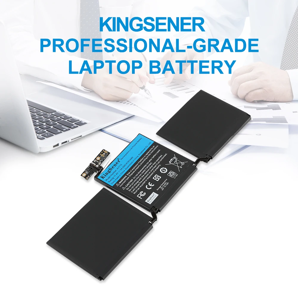 KingSener A1713 Laptop-Akku für Apple MacBook Pro 13" A1708 2016 2017 EMC 2978 3164 020-00946 MLL42LL Batterie AKKU 4781mAh – Detail 1