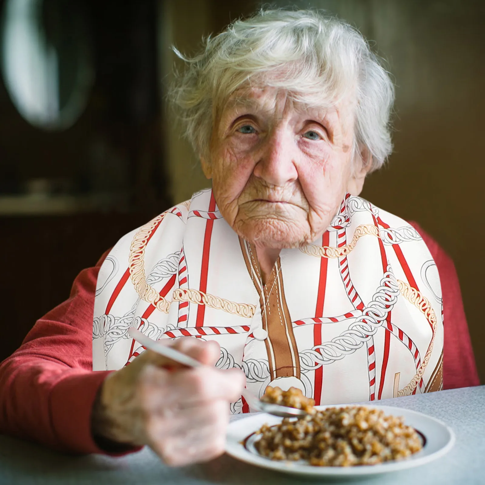 

Обеденный шарф, нагрудники для взрослых, пожилые женщины, одежда, защитные салфетки, мягкие удобные полиэстеровые салфетки для еды, домашние рестораны