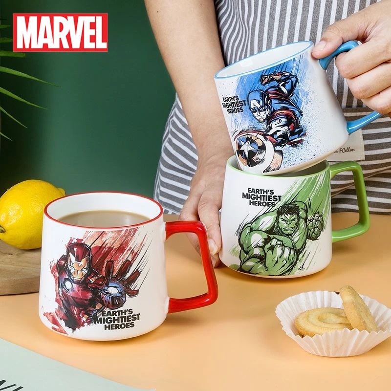 

Marvel Mug Hulk Ceramic Thick Cartoon Cool Figures Dormitory Office Home Coffee Milk Drinking Water Cup Couple Birthday Gifts