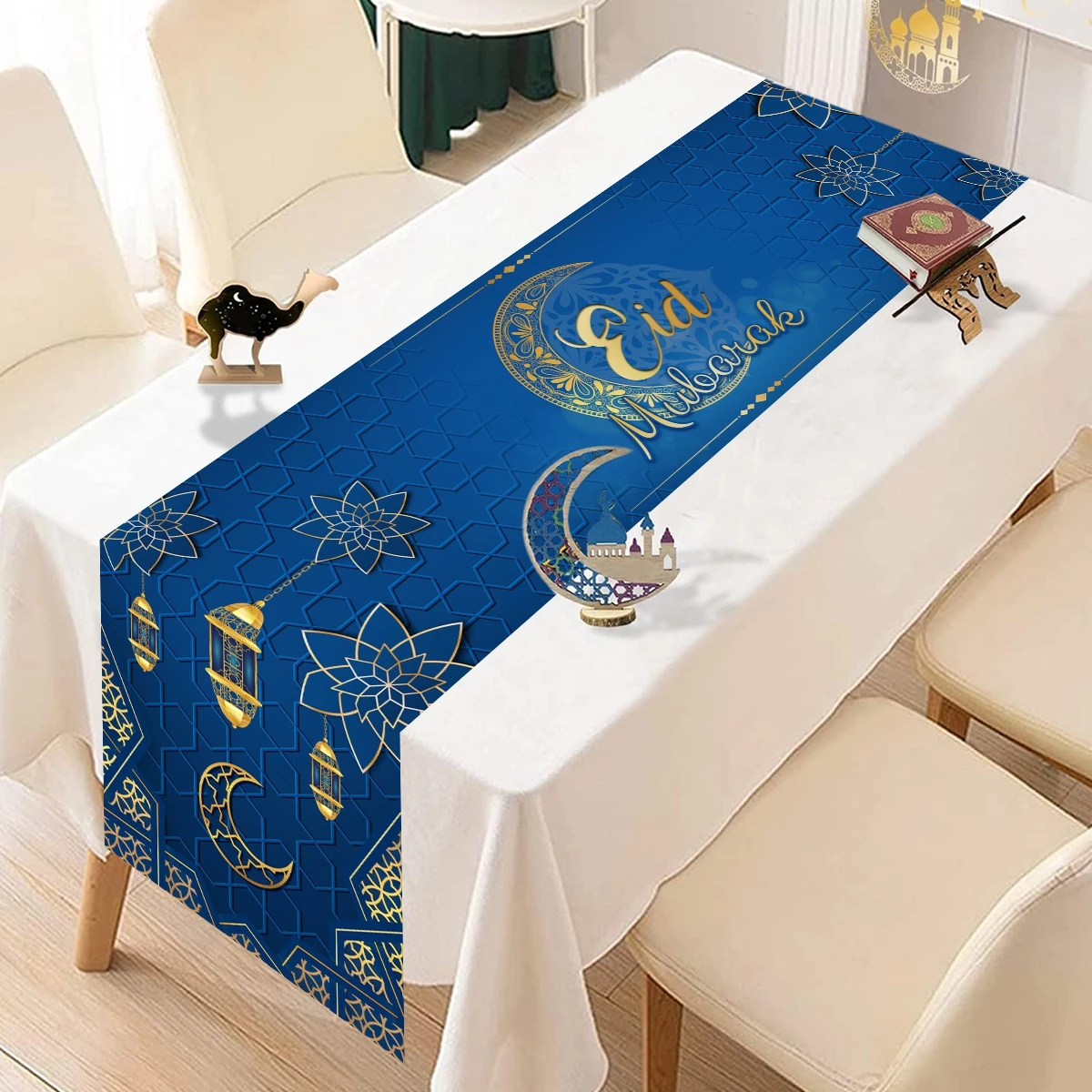 عيد مبارك البوليستر الجدول عداء رمضان الديكور للمنزل 2026 لوازم الحفلات الإسلامية مسلم هدية عيد مبارك الأضحى الهدايا #2