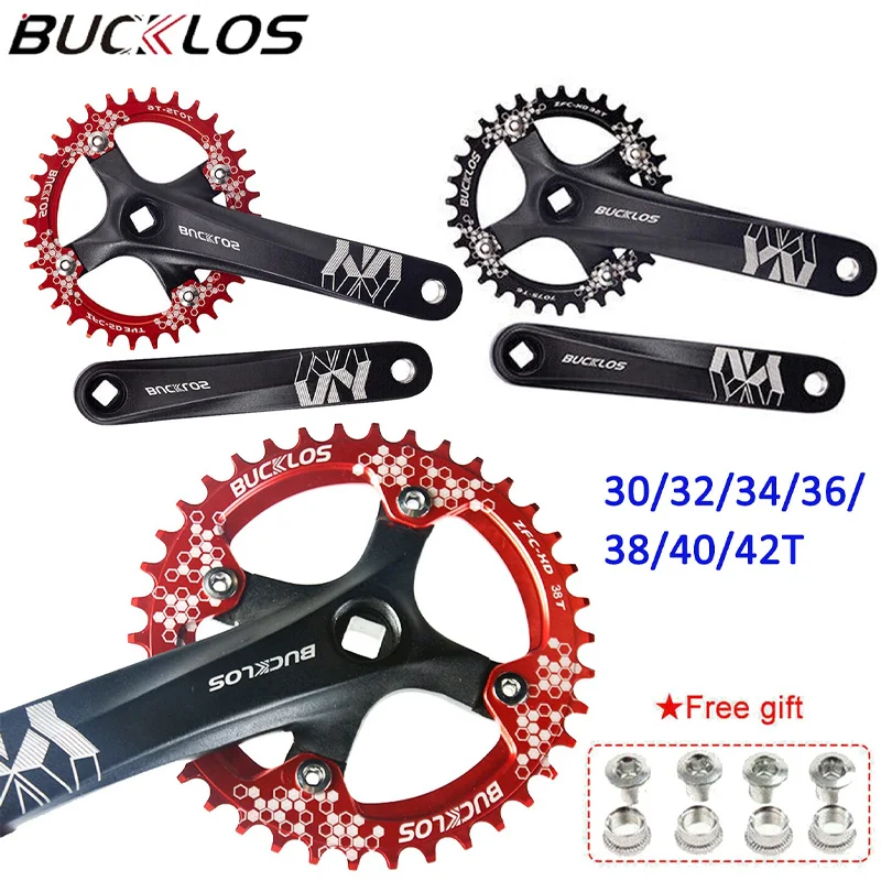 

BUCKLOS 104BCD MTB Bicycle Crankset 170mm 8/9/10/11S Bicycle Square Hole Crank 32T 34T 36T 38T 40T 42T Single Chainring
