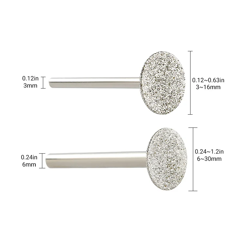 LOZLIN 9/11PCS T Shape Diamond Grinding Head Burr Set 3/6mm Grinding Head for Stone Carving Engraving Jade Jewelry Rotary Tools