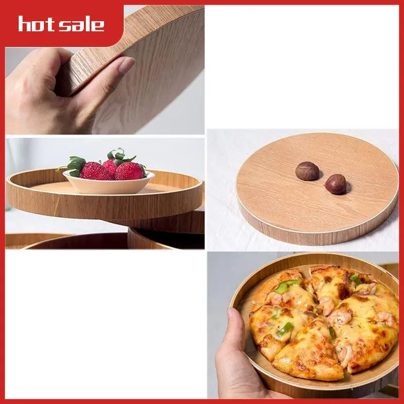 

A33R-круглый поднос в японском стиле, тарелка для сервировки еды, деревянная тарелка для закусок, чайная тарелка, сервировочная тарелка для натурального чая, блюдо для напитков