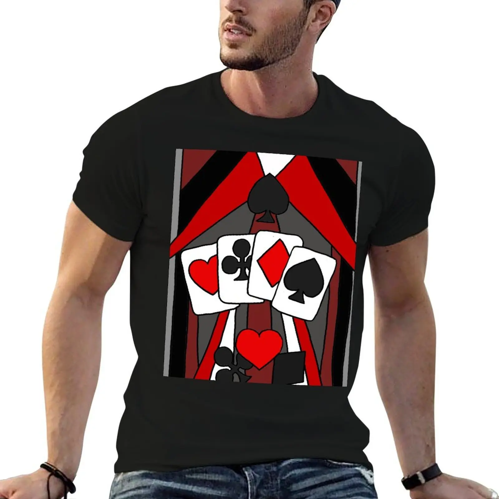 

Artistic Fun Playing Cards Abstract Art T-Shirt cotton t shirt pack cotton t shirts high quality T-Shirt